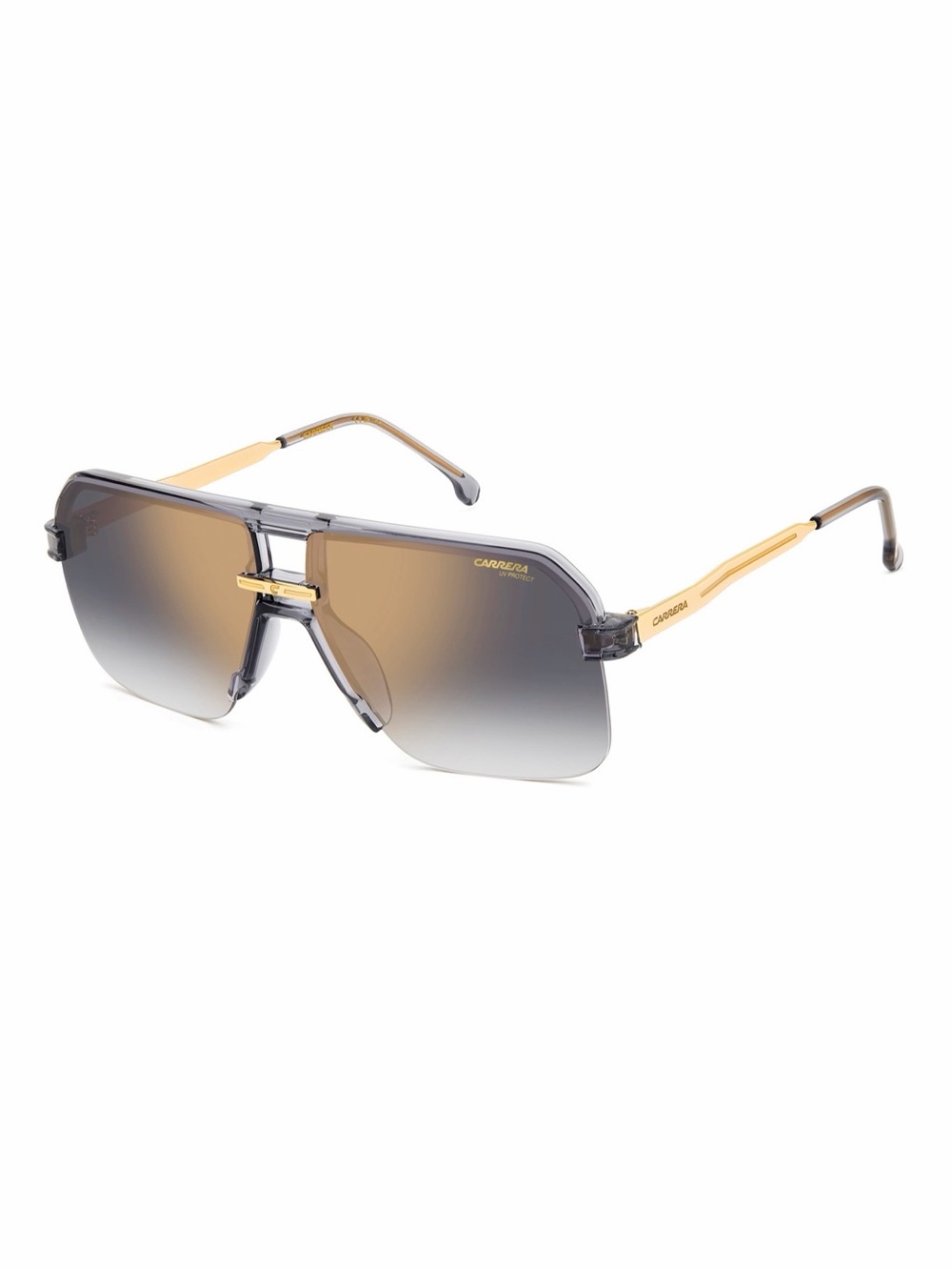 New Carrera 1066/S KB7FQ Men's Shield Sunglasses in Brown and Gold Authentic
